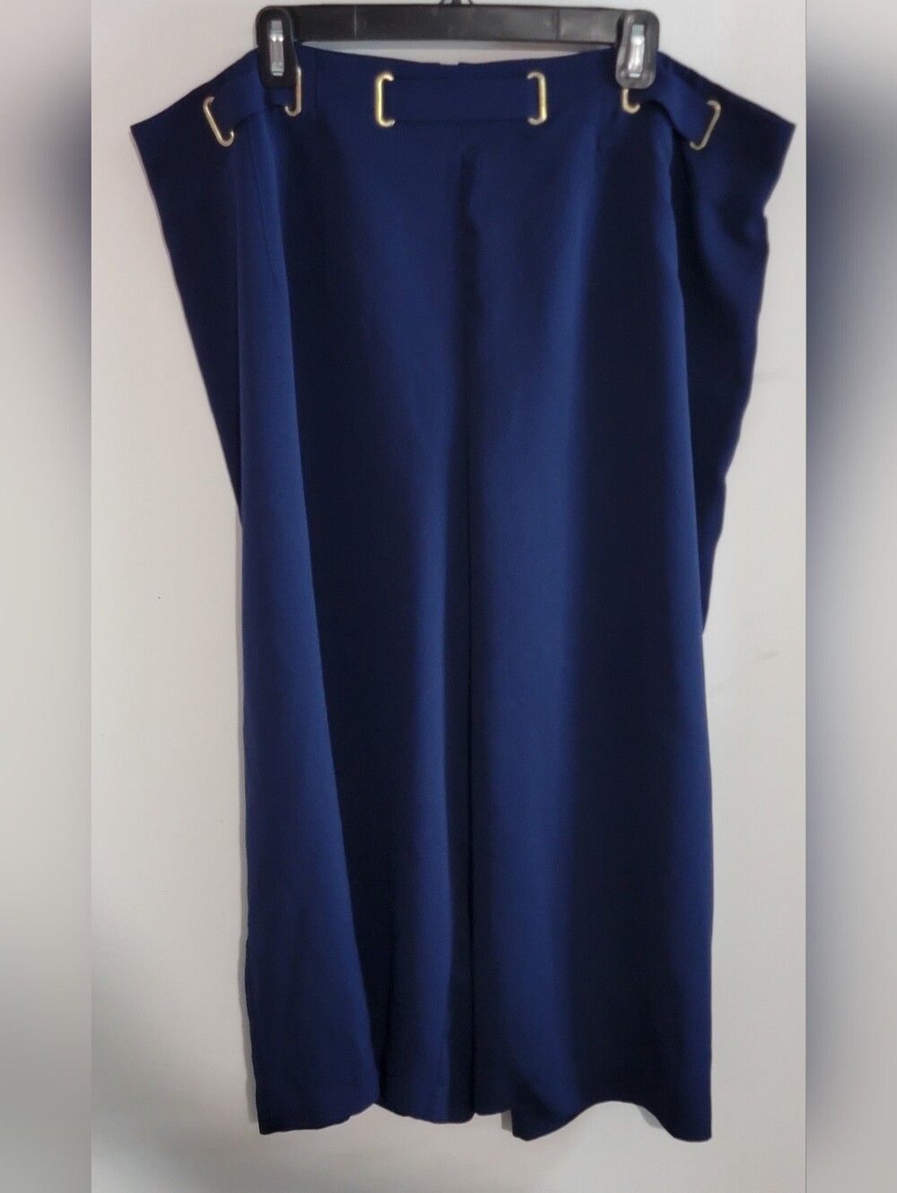 Lane Bryant Navy Blue Wide Leg Gaucho Pants with Gold Accent